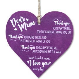 CARISPIBET Dear Mum Home signs appreciative sign hanging ornament wall décor art decoration sign gifts for her bedroom decorative sign kitchen décor mother's day gifts 5" x 5"