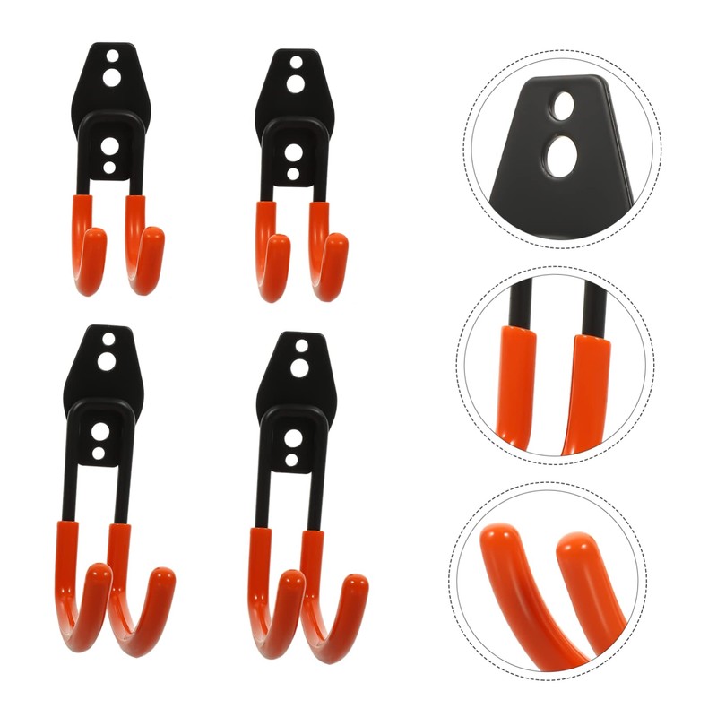 Mikinona 4pcs Heavy Duty Garage Hooks Versatile Tool Organizer for