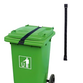 Gin Geomir Adjustable Trash Can Locks for Animals - Raccoon and Bear Proof Security Straps, Easy Install Lid Locks for Outdoor Garbage Cans (1-Piece)