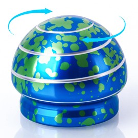 INOVASHON Hypnotic Desk Toys, Kinetic Spinning Fidget Toys for Stress Relief, Optical Silent Metal Illusion Ball, Mushroom Shaped Office Toys for All Age, Gift for Men Woman Boy Girl (39mm Blue Green)