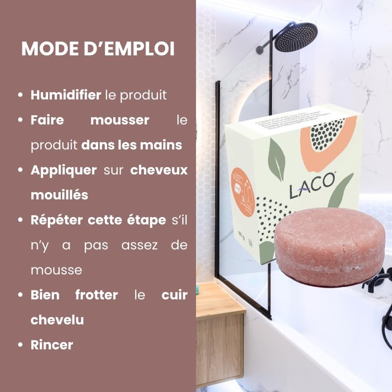 Laco -Shampoing Solid (papaye cerise)