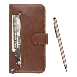 TOUCASA for mi Redmi Note 9 Case, Bookstyle Wallet Protective Case Retro Premium PU Leather Shockproof Flip Magnetic Kickstand Card Slots Folio Protection Case Cover (Brown)