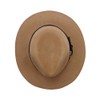 Luxury Divas Taupe Panama Style Wool Fedora Hat with Buckle