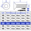 Countersunk Screws Stainless Steel M6 x 20 mm Hexagon Socket