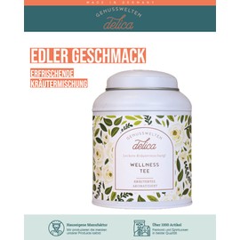 LAUX Wellness Tea - Herbal Tea with Apple, Hibiscus & Rose Hips - 100 g Tea Tin