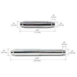 Teravan 201 Stainless Steel Spring-Loaded Replacement Toilet Paper Roller with Chrome Plating, Solid, Corrosion-Resistant, Modern Bathroom Fixture (Chrome - 2pc)