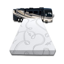 FoamRush 4-Inch Bunk (30" x 80") Gel Memory Foam RV Mattress Replacement with Cotton Cover, Medium Firm, Comfort, Pressure Relief Support, Made in USA, Travel Camper Trailer Truck