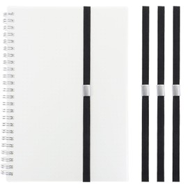 Mini Skater Elastic Planner Bands Book Page Markers for Hardcover Journal Notebook Book Lovers- Stretchy Closure Reading Straps to Holds Planner Closed, Fit Notebooks from 8" to 11” in Height, Pack of 4 (Black)