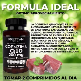 Coenzima Q10 Ubequinona Prettan 60 Capsulas 500 Mg