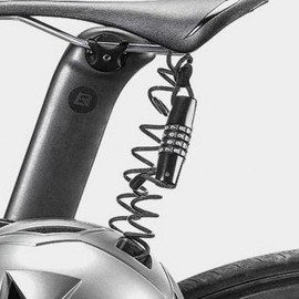 Helmet Lock with Spring Wire Combination Lock for Security Black
