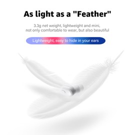 SYSFUN Auricular inalámbrico Bluetooth único, mini auriculares intraurales inalámbricos Bluetooth invisibles 12 horas de duración de la batería súper larga adecuado para deportes trabajo y sueño, color blanco