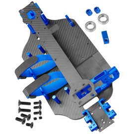 RCYouHott RC Carbon Fibre Chassis Protect Armor Skid Plate Guard Upgrades Part for 1/10 Slash 4WD 4X4 VXL,Chassis Protect Armor Hops Up,Navy Blue(TRA6808)