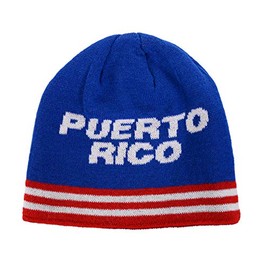 Puerto Rico Beanie Cap Winter Hat Blue