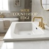 24" x 18.1" Glossy White Ceramic Drop-in Bathroom Sink, 3-Hole
