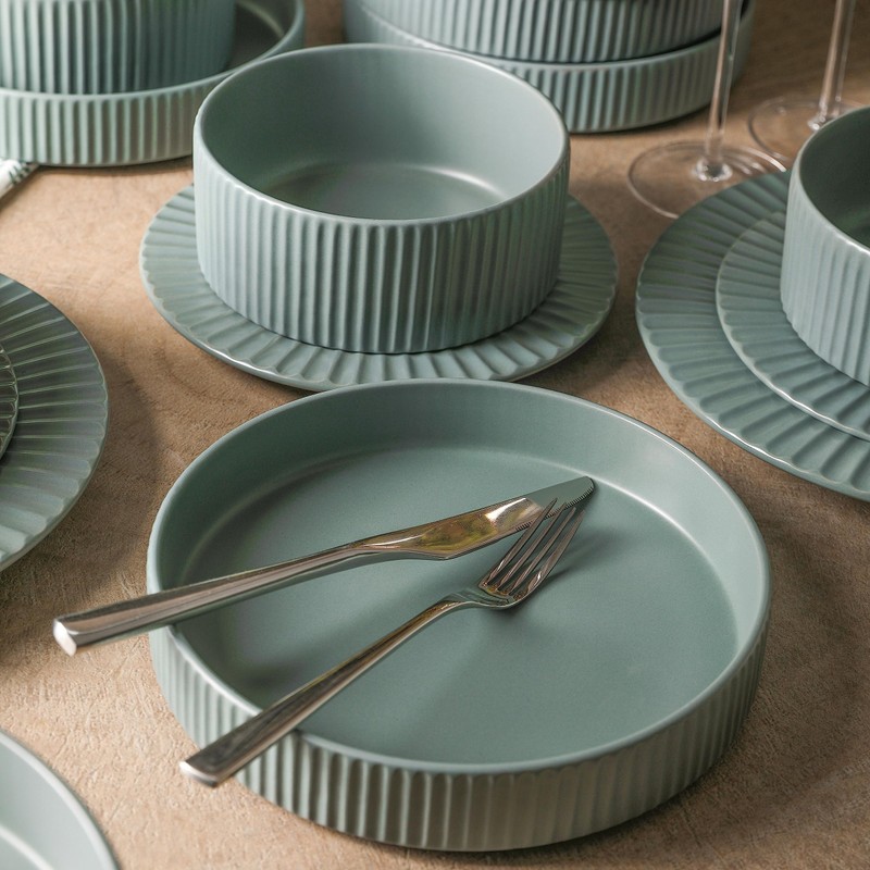 Stone Lain Lusso Stoneware Dinnerware Set, 16-Piece-Service for 4