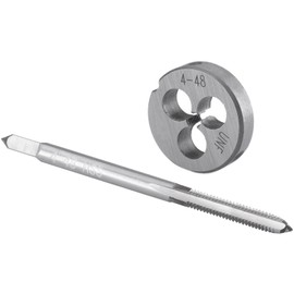 Burkit No 4-48 UNF Tap and Die Set, 4 x 48 UNF Machine Thread Tap and Round Die Right Hand