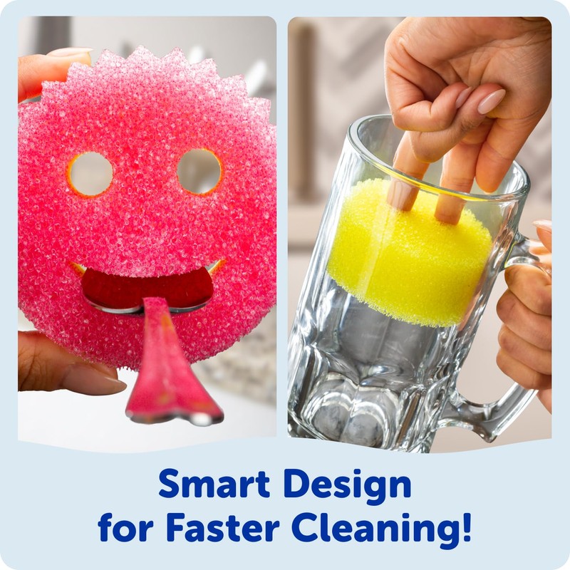 Scrub Mommy Kitchen Sponges - Dual-Sided Dish Sponges for Scrubbing