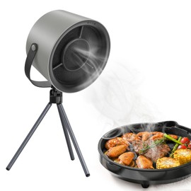 ORIA Portable Extractor Fan, Portable Range Hood Kitchen with 3-Speed Exhaust Fan, 1200Pa Suction, 5 Filter Pads, Low Noise, Detachable Desktop Cooker Hood for Cooking, Hot Pot, BBQ - Black