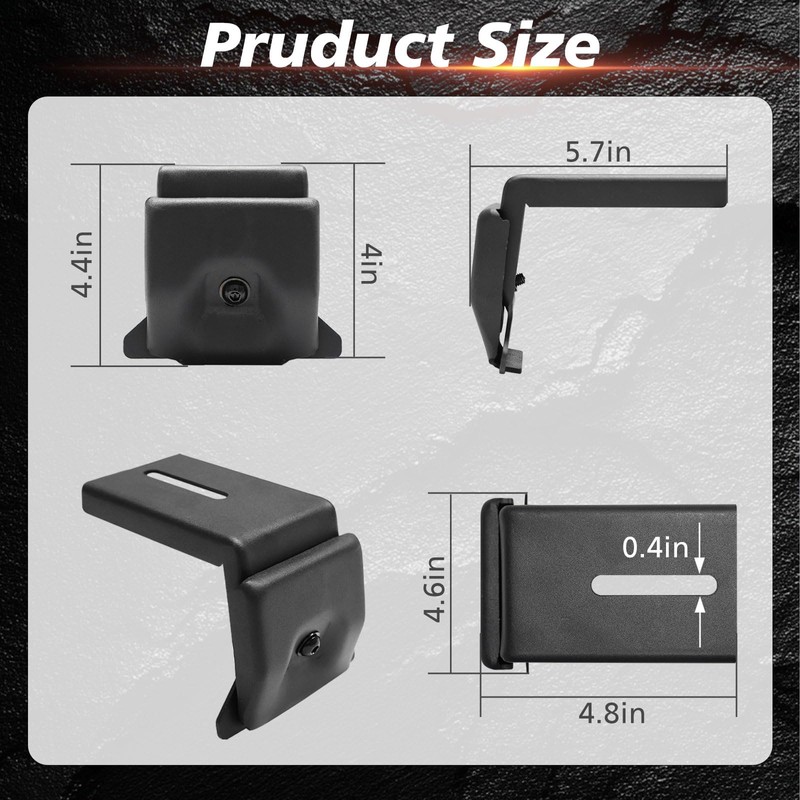 4Pcs Rain Gutter Roof Rack Mount Brackets for Wrangler JL