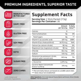 New Age Performance New Age Performance Hydration Packets, Electrolytes Powder, Liquid Enhancer for Dehydration Relief, L-Glutamine Amino Acids for Muscle Workout Recovery, Sugar Free & 0 Calorie, 16 Sticks (Fruit Punch)