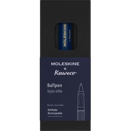 Moleskine Kaweco Ballpoint Pen, Refillable Pen Made of ABS Plastic for Writer, Note Maker, 1.0mm Refill with Blue Ink, Blue Ink
