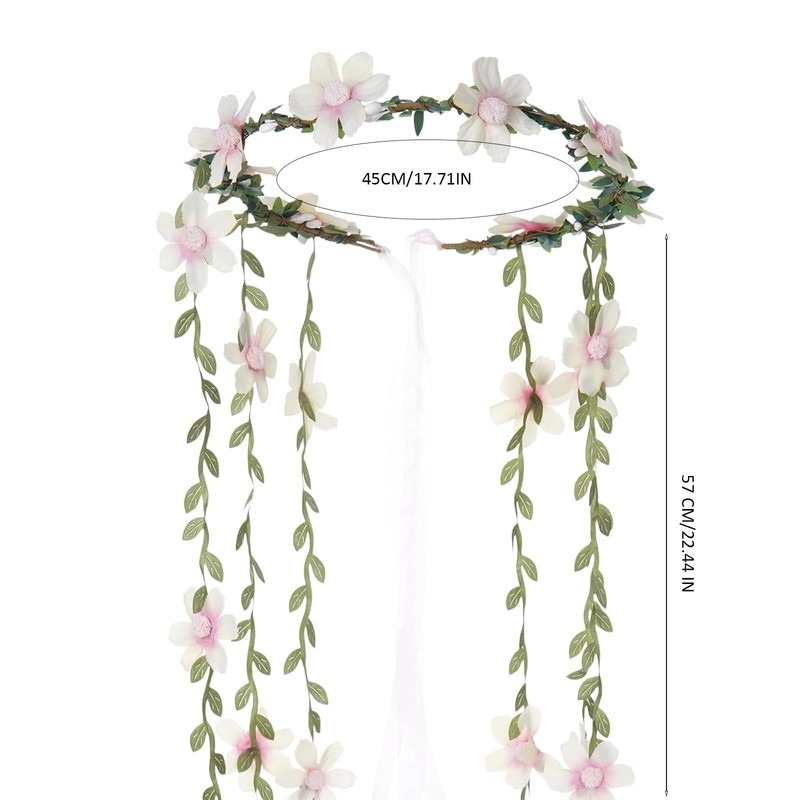 1 Piece Pink Fairy Floral Headband for Renaissance Party