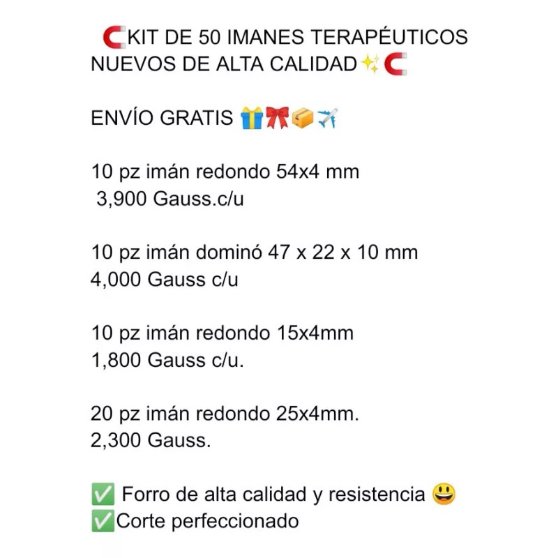 Magnetic life Kit 50 Imanes Terapéuticos Biomagnetismo