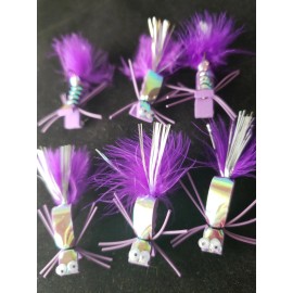 FRONTIER FLIES BASS FLIES SIZE 10 FROGS PURPLE FRONTIER ELECTRIC FLY FISHING POPPERS