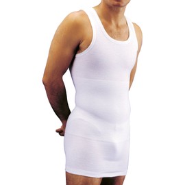MANIFATTURA BERNINA Form 1022 – Sleeveless Cotton Vest with Integrated Lumbar Band for Men - White, size: m