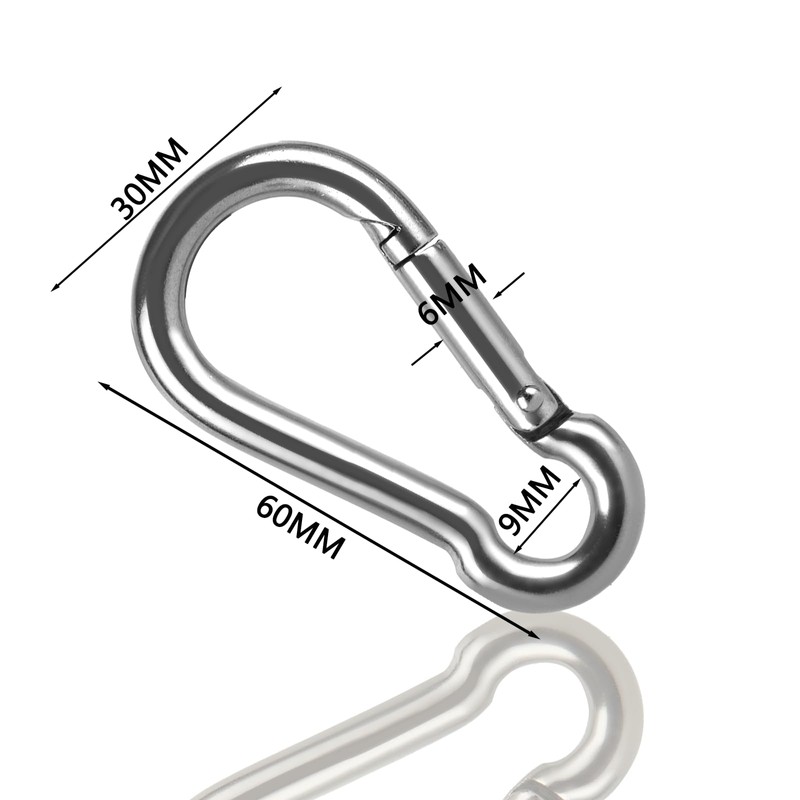 Aselected 16Pcs Carabiner Clip M6X60Mm Small Carabiner Clips 304 Stainless
