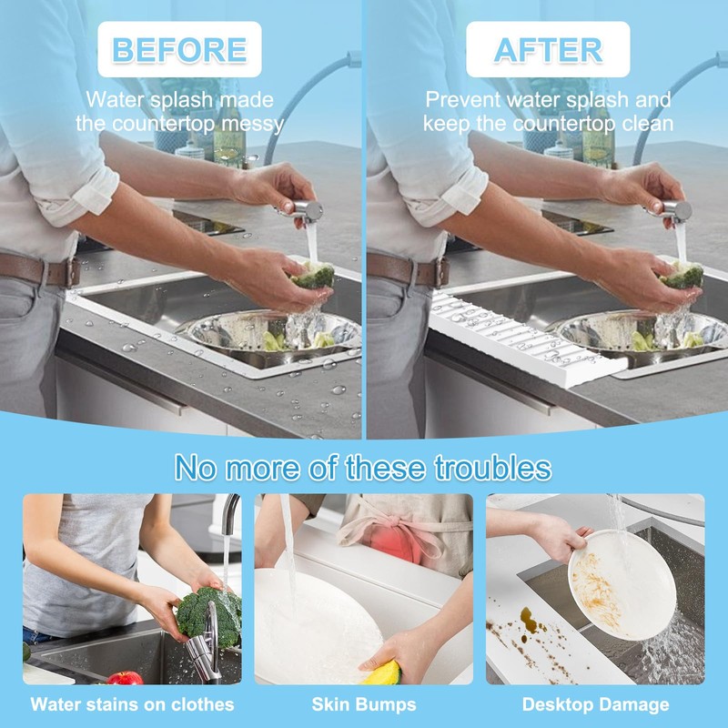 Silicone Sink Edge Protectors 4" x 24", Upgrade Kitchen Sink