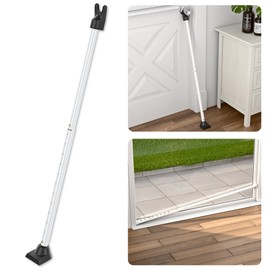 SECURITYMAN Adjustable Door Security Bar - Constructed of High Grade Iron - Great for Apartment Security or Home Protection Door Stoppers -(22.25” - 43.7” for Doors) (22.25” - 39.25” for Patio), White