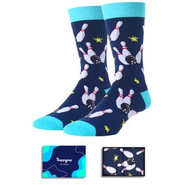 HAPPYPOP Gifts For Bowlers Men, Bowling Novelty Gifts, Funny Bowling Gifts For Men, Mens Bowling Socks Funny Stocking Stuffers