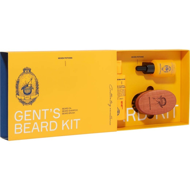 Seven Potions Beard Grooming Set — Contains Beard Shampoo, Beard
