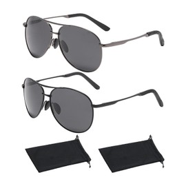 FFDHWU 2 Men'S Sunglasses And 2 Glasses Bags, Polarized Sunglasses, Uv Protection Glasses, Retro Sunglasses, Sunglasses, Outdoor Items