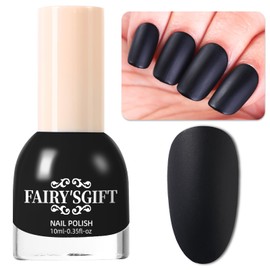 Major Dijit Matte Nail Polish Air Dry Nail Lacquer for Nail Art Varnish, Mist Effect Matte Finish Velvet Nail Polish, 0.35 fl oz (Piano Black-09, 10 ML)