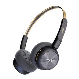 iKF-R1 Retro Headphones Bluetooth 5.4 Hi-Fi Sound Custom EQ via App 60H Playtime Comfortable Fit Multipoint Connection Lightweight Vintage Headphones (Black Gold)