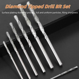Diamond Twist Drill Bits - 10Pcs Diamond Tipped Drill Bit Set Tile and Masonry Drill Bits High Speed Steel Rotary Tools for Wood Glass Stone Cutting 0.8-4.0mm