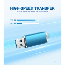 TOPESEL 2pack 128GB USB 3.0 Flash Drive High Speed 128G Thumb Drive Memory Stick Jump Drive 128G USB Drive Zip Drive for PC laptops, Tablets, TVs, car Audio (Blue)