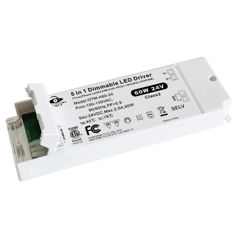 ETL Approved DC24V Triac Dimmable/0-10V/1-10V/10V PWM/Potentiometer 5 in 1 Dimmable