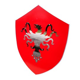 Polished Steel Flaming Phoenix Roman Warrior Wooden Medieval Heater Shield Red