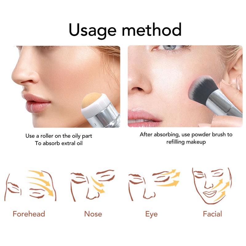 Volcanic Stone Roller Dual Head Portable Reusable Oil Absorbing Face