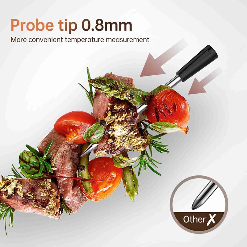 Bluetooth Barbecue Thermometer 0-100°C IPX7 Water Resistant Smart Wireless Probe