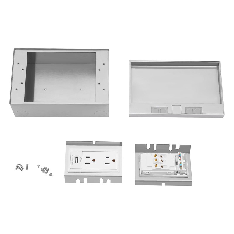 Recessed Flat Hidden Floor Electrical Outlet Kit, Electrical Outlet Cover