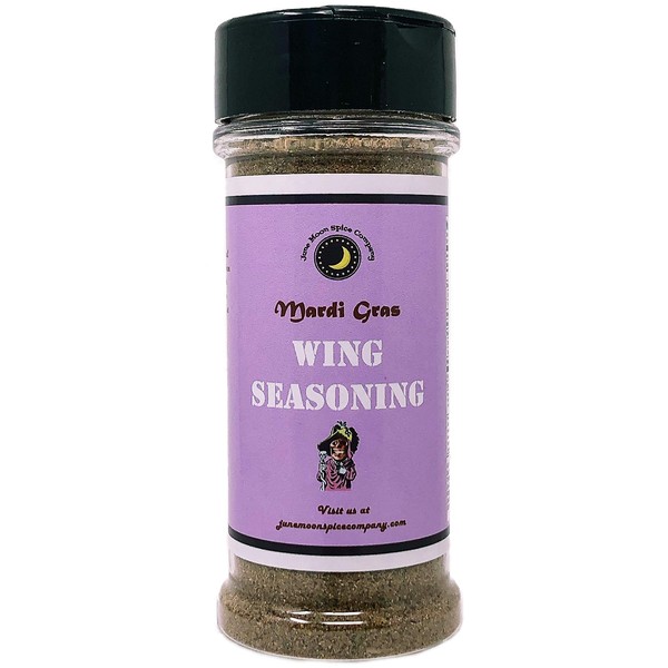 Premium | Mardi Gras Chicken Wing Seasoning Dry Rub | Large Shaker | Calorie Free | Fat Free | Cholesterol Free | Low Sugar | Crafted in Small Batches with Fresh Herbs for Premium Flavor and Zest