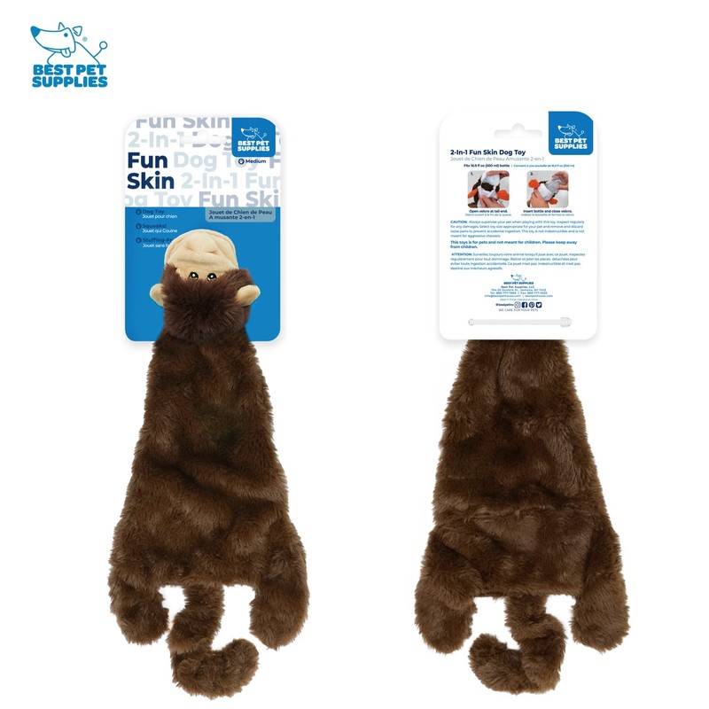 Best Pet Supplies 2-in-1 Stuffless Squeaky Dog Toys with Soft,