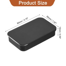 sourcing map 6 Pcs Metal Tin Box Container, 3.1x2x0.6 Inch Slide Top Tin Containers Empty Rectangular Storage Box Portable Mini Tin Case for Candy Cosmetic Crafts, Black
