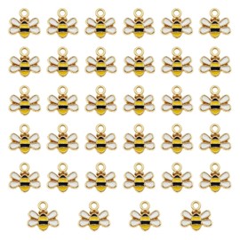 通用 34 Pcs Mini Enamel Bee Charms DIY Jewelry Making Pendants Vintage Alloys Pendants for Earrings Bracelet Necklace Jelwery Making, Acrylic, Rhinestone, Acrylic, Rhinestone