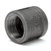 PlumberStop - 1-1/4 BLACK COUPLING, Black Iron Malleable Pipe Fittings,