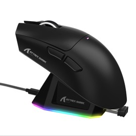 LexonElec x ATTACK SHARK X11 Wireless Gaming Mouse with RGB Magnetic Charging Dock, PixArt PAW3311 Sensor, Lightweight 59g Tri-Mode Gaming Mouse, Wired/2.4G/BT, Up to 22K DPI for PC/Mac-Black